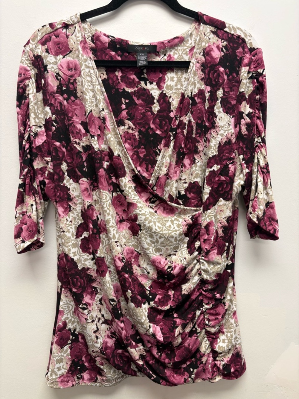 4 for $25 🌸 Style & Co Floral Draped Top Size XXL 🌸